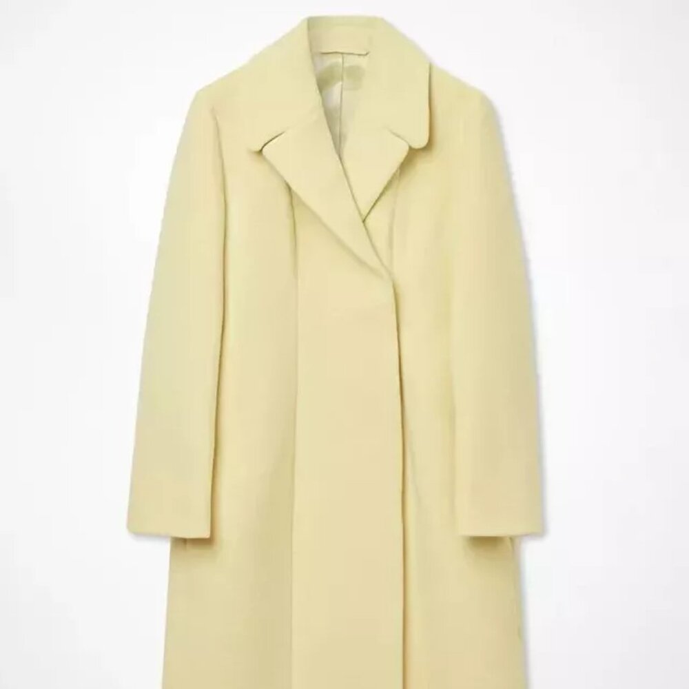 COS TAILORED LONG COAT SIZE 14 DUSTY YELLOW - Picture 2 of 2